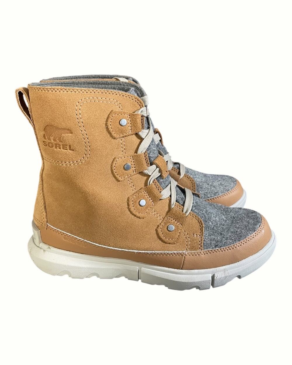 Sorel Women’s Explorer II Joan Tan Suede Waterproof Winter Boots Size-7